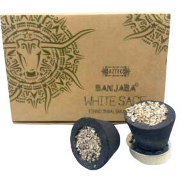 Banjara Ethno Tribal Smudge Cups - White Sage