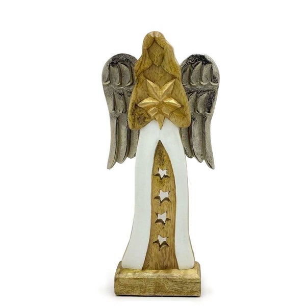 Large Mango Wood Star Angel