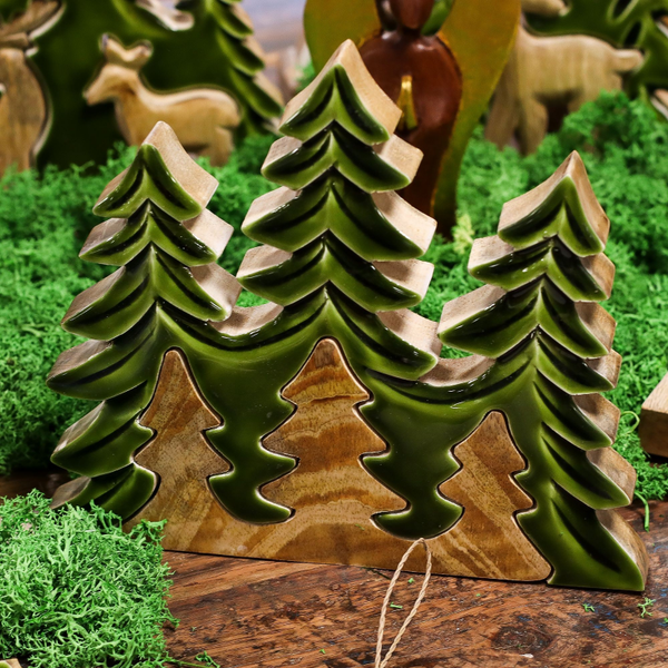 Three Trees 3D Wooden Decoration