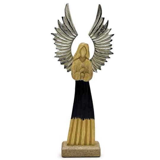 Large Mango Wood Guardian Angel