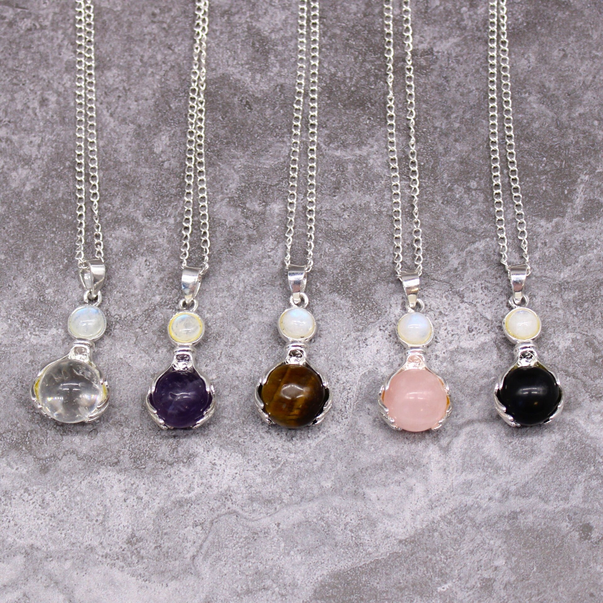 Gemstone Healing Hands Pendant - Necklace