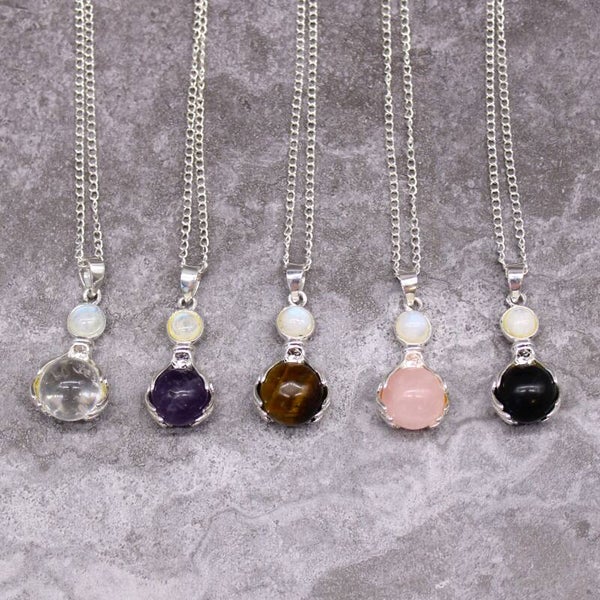 Gemstone Healing Hands Pendant - Necklace