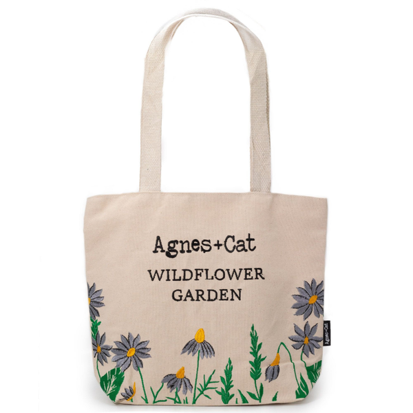 Wildflower Garden Tote Bag - Purple Flowers