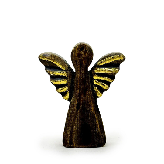 Mango Wood Angel - Gold Décor - small/med/large