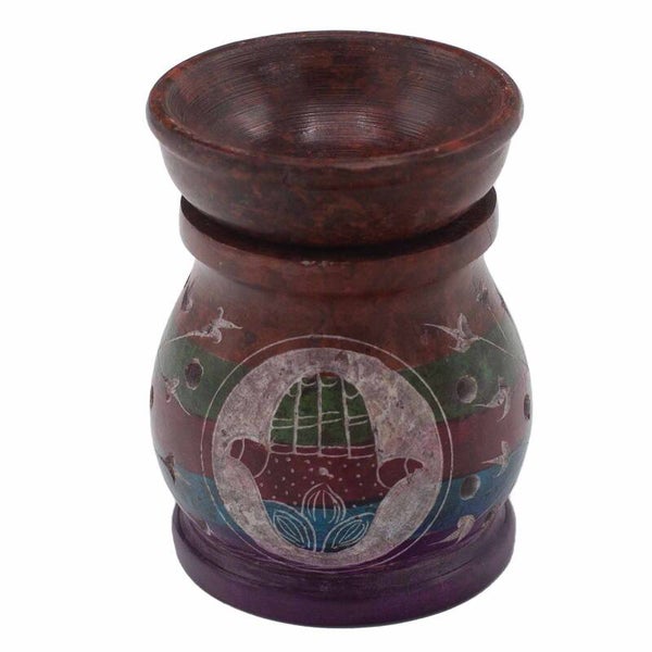 Soapstone Oil Burner 10cm - Hamsa (Five Colours)