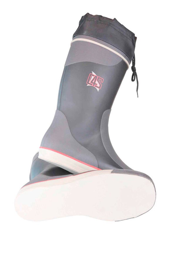 Sailing boots with lacing - black/grey