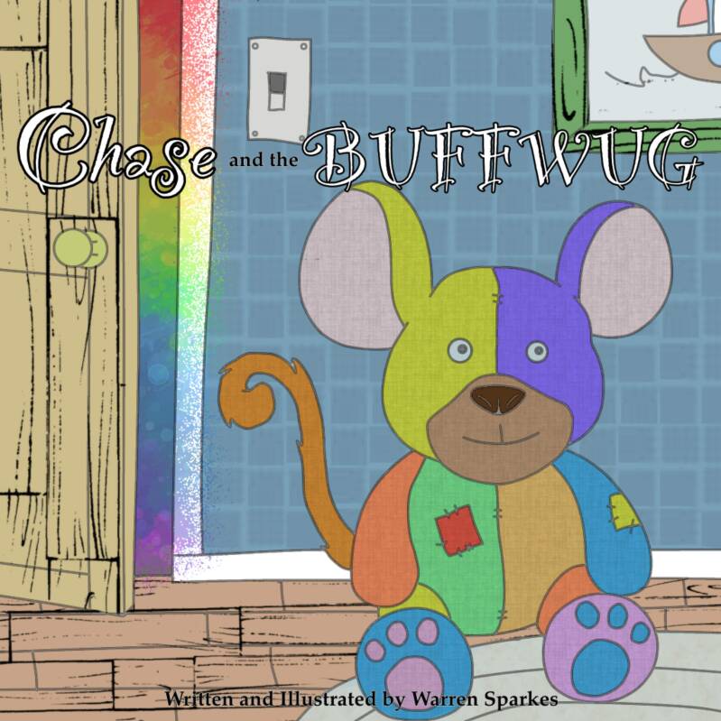 Cover art for The Buffwug book series – cartoon bear character by W Sparkes