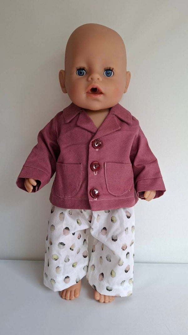 Pyjama - cream / bordeauxrood