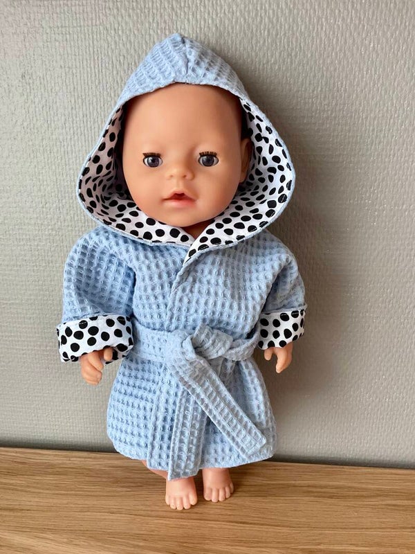 Blauwe badjas (met capuchon)