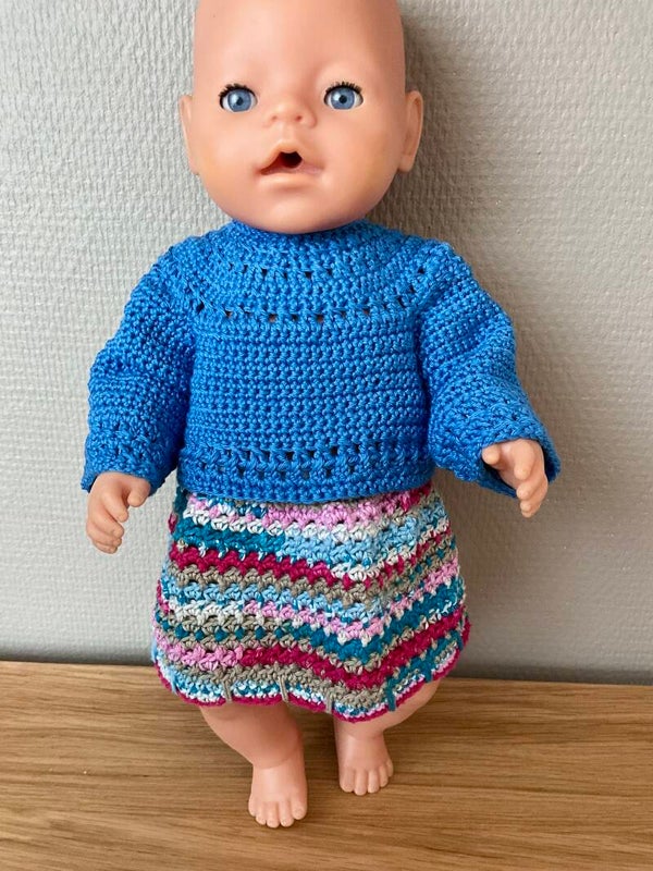 Rok met trui/vest - blauw + multi