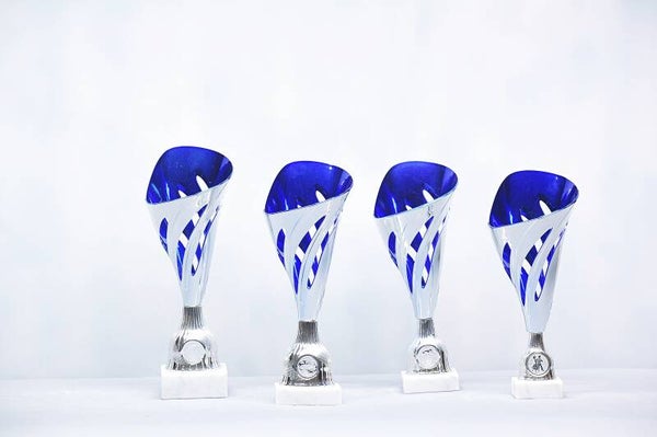 Beker zilver met blauw Z 518/04