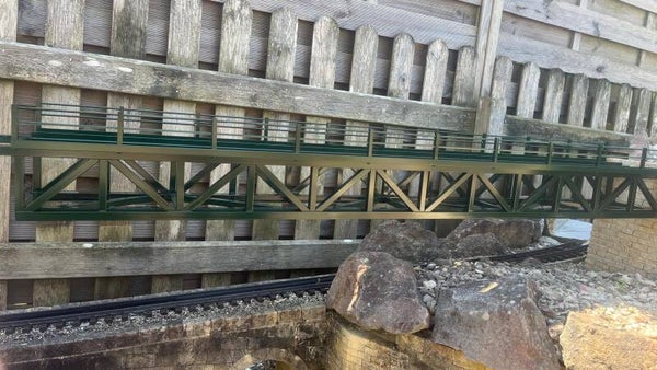 Truss underbridge with railings