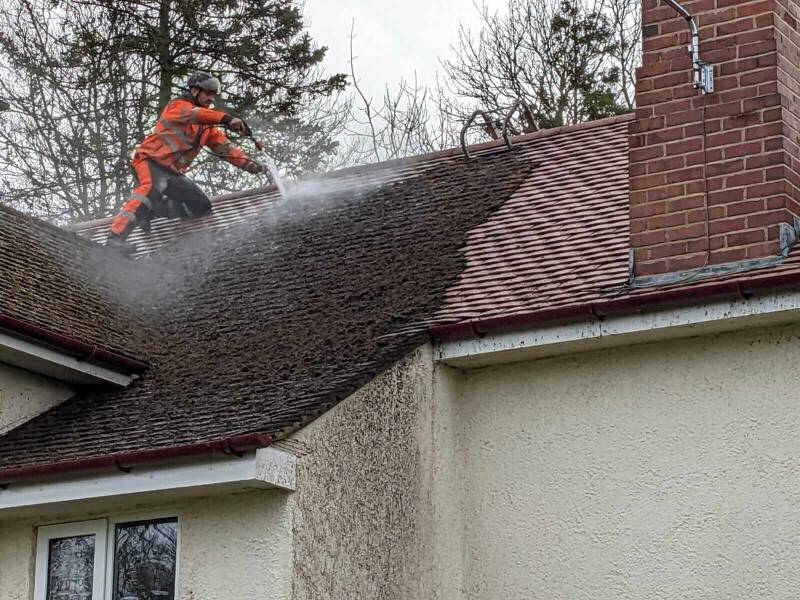 Roof Cleaning During in Surrey