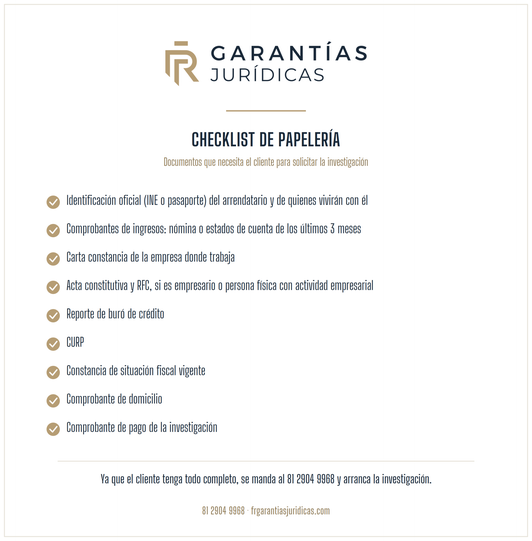 Checklist de papelería
