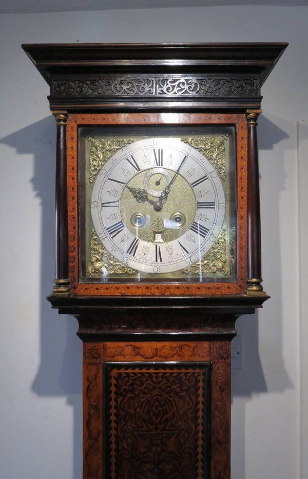 Langley Bradley London. Circa 1705. A fine and rare marquetry month going longcase clock.