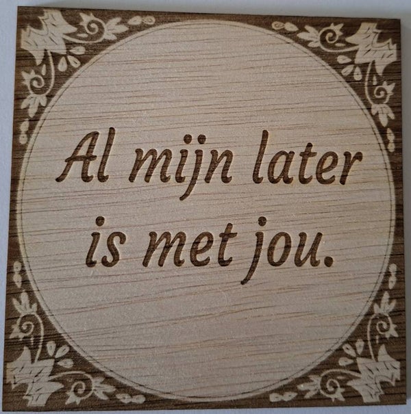 Nederlandse / engelse houten tekstbordjes.