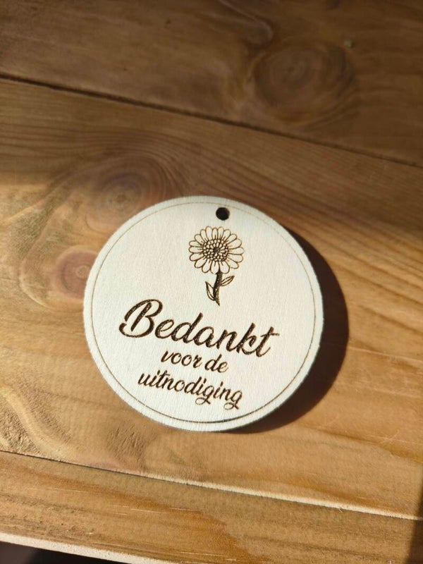 Cadeau Kaartje Bedankt voor de uitnodiging