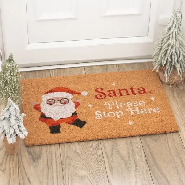 Deurmat "Santa, Stop here"