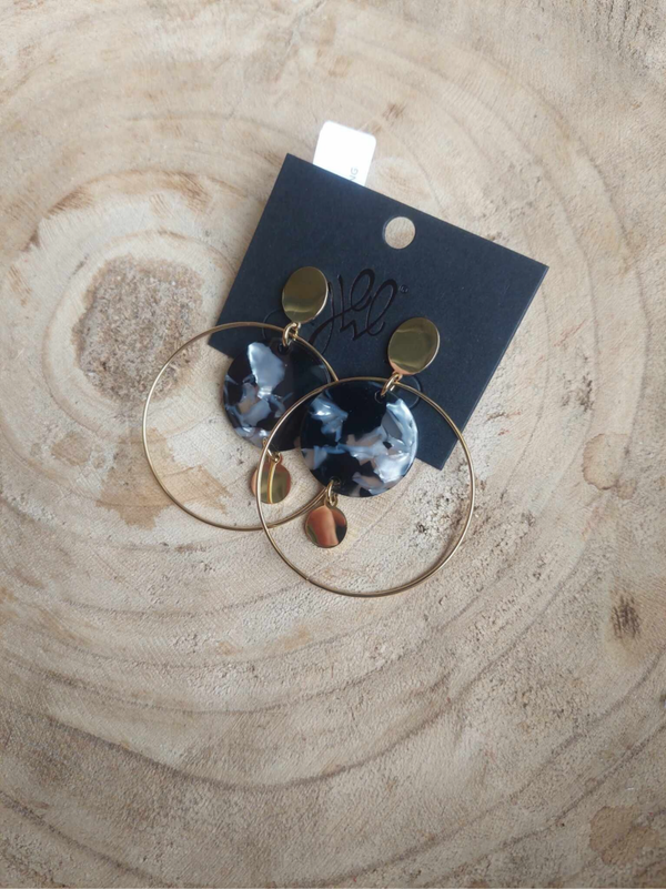 Oorbellen cirkel met print