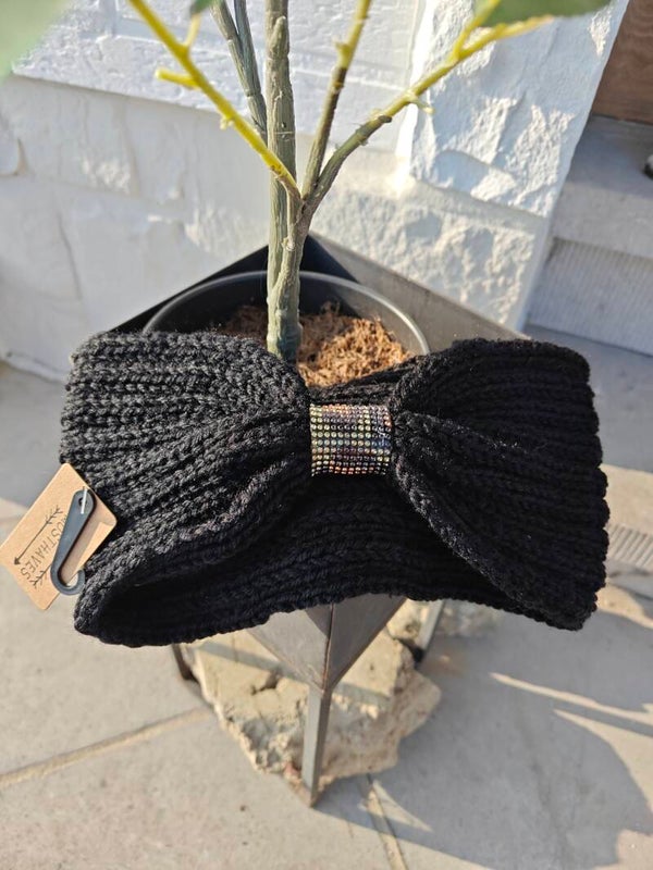 Haarband zwart diamantje