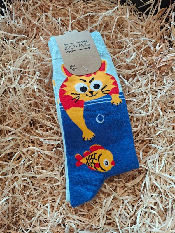 Sokken cat & fish