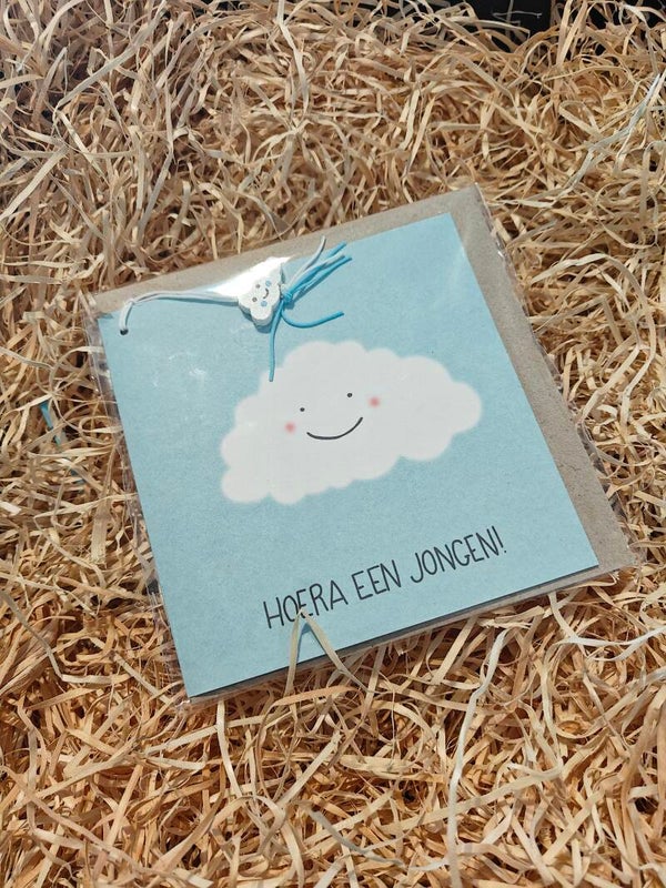 Wenskaart wolk jongen