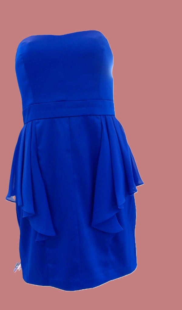 Robe de soirée courte, bleu Roi