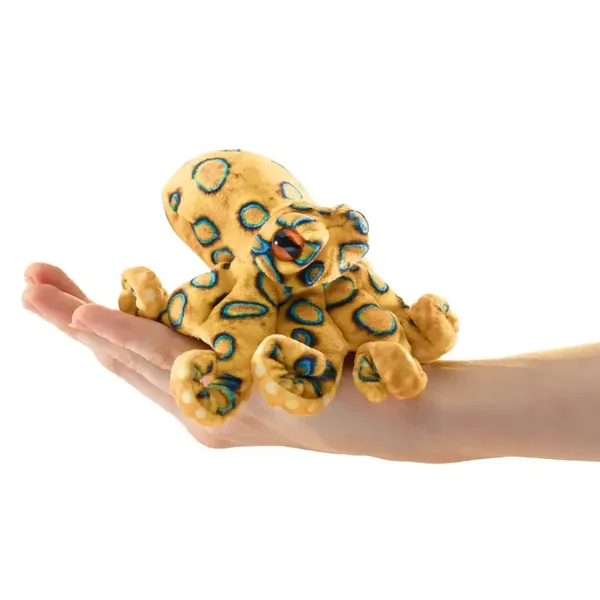 FOLKMANIS Fingerpuppe  mini blaugeringelte Krake