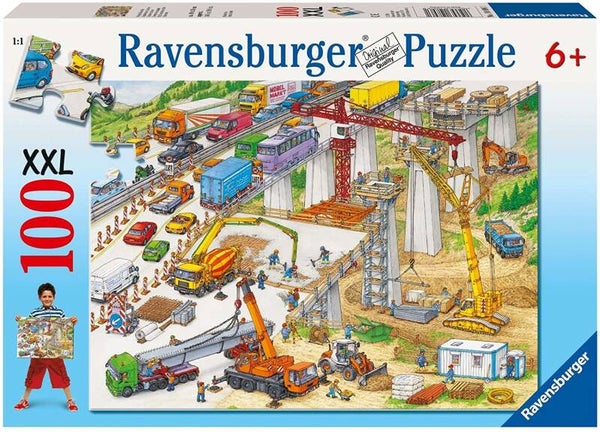 RAVENSBURGER Puzzle Riesige Baustelle 100 Teile XXL