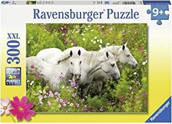 RAVENSBURGER Puzzle Pferde auf der Blumenwiese 300 Teile XXL