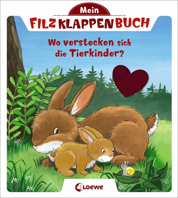 LOEWE Mein Filzklappenbuch Wo verstecken sich die Tierkinder?