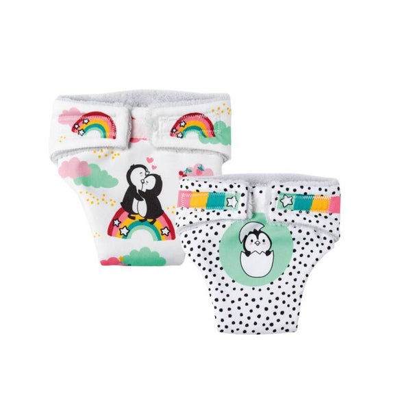 HELESS Puppen-Stoffwindeln "Pinguin Pünktchen", 2 Stück, Gr. 28-35 cm 1201