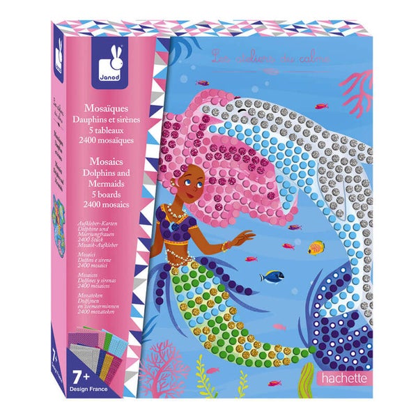 JANOD Kreativ-Set - Delfin- und Meerjungfrauen-Mosaike Mosaik & Aufkleber  J07961