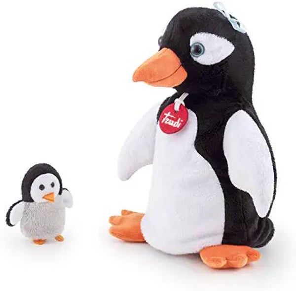 TRUDI Hand und Fingerpuppe Pinguin mit Baby 29859
