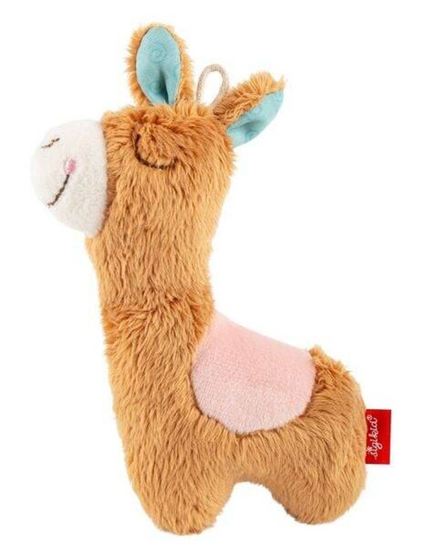SIGIKID   Greifling Rassel Lama, Red Stars, Plüsch, 14 cm 43434