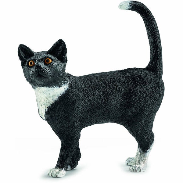 SCHLEICH Katze stehend schwarz weiss 13770