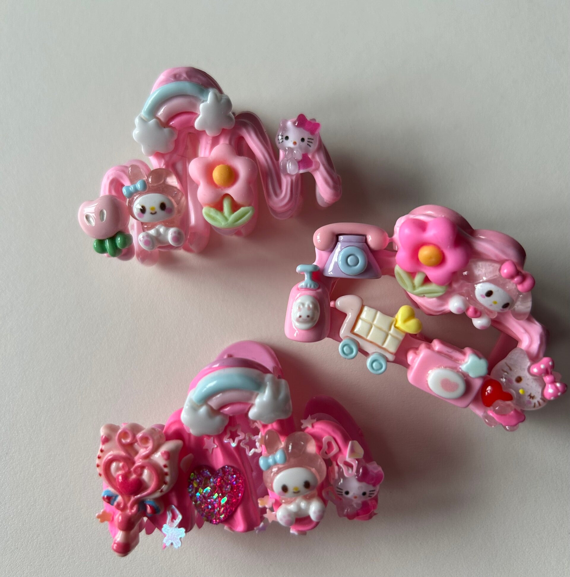 Hello kitty/ my melody mini claw clip