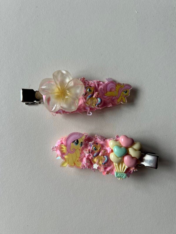 Fluttershy hair clips (one pair)