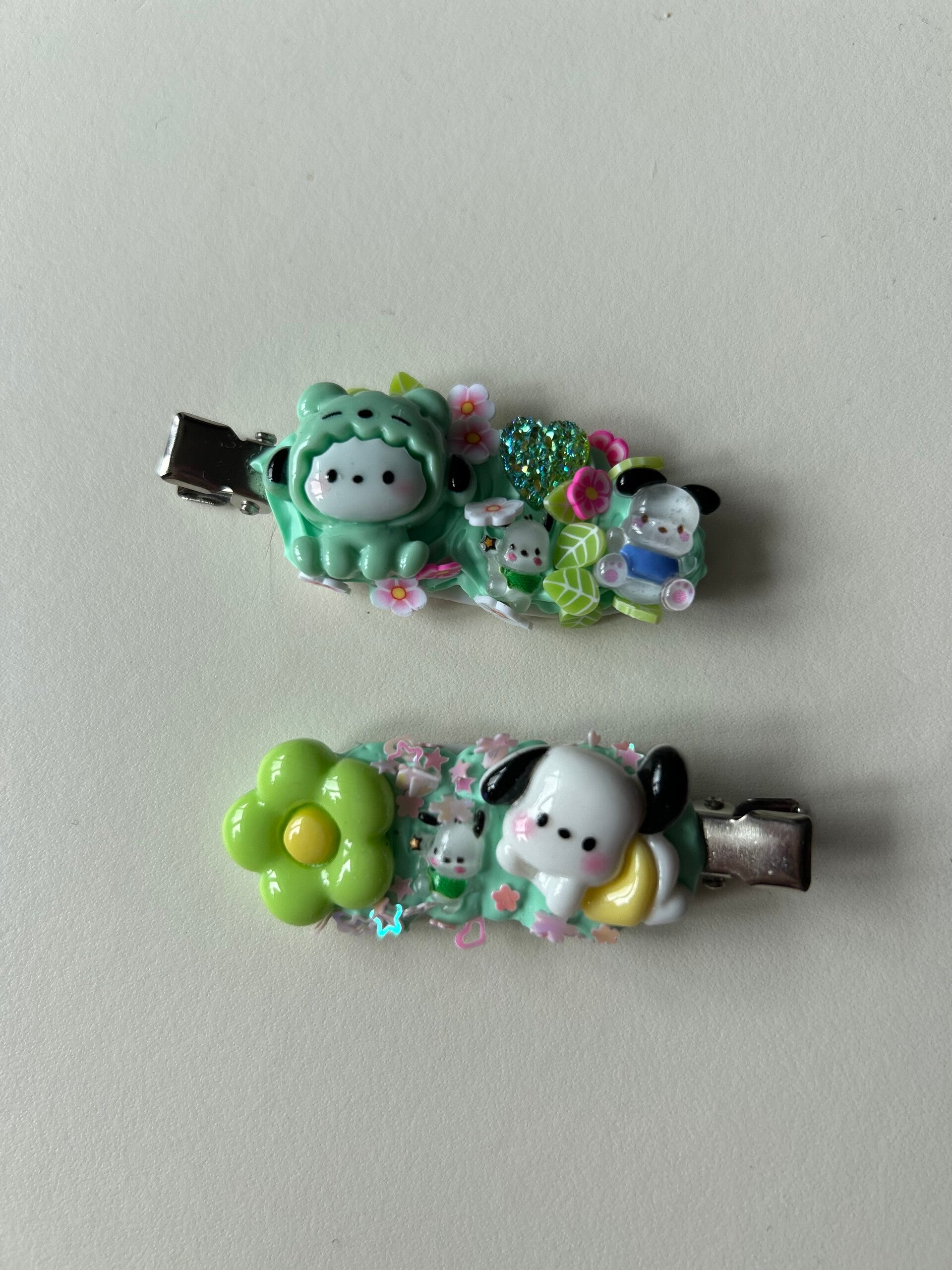 Pochacco hair clips (one pair)