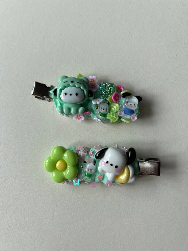 Pochacco hair clips (one pair)