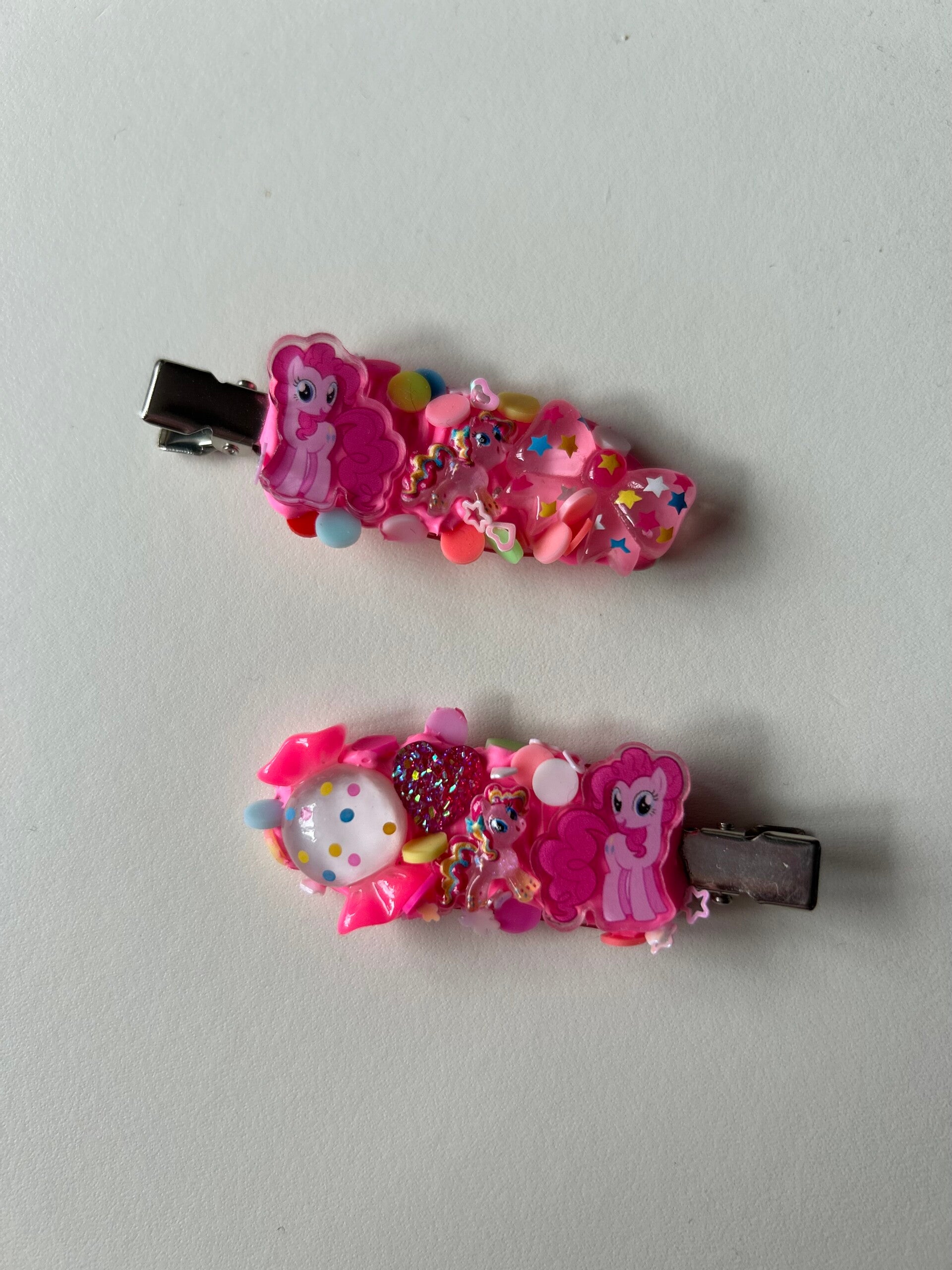 Pinkie pie hair clips (one pair)