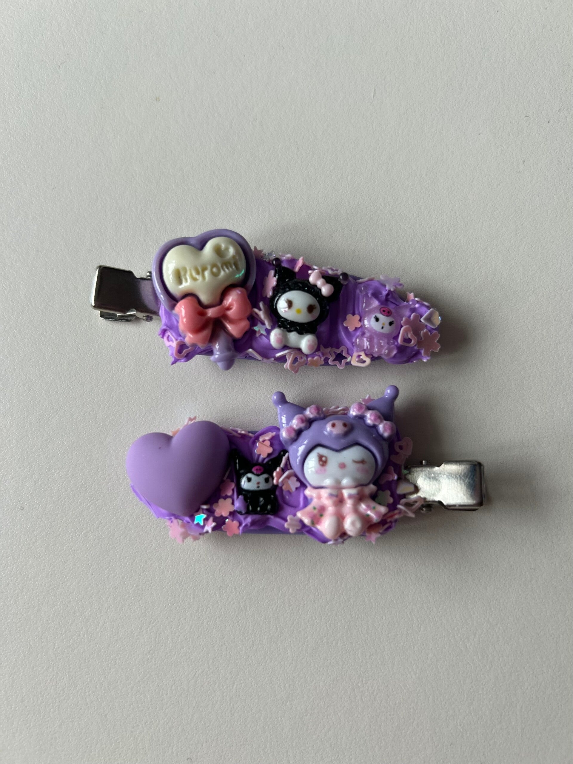 Kuromi hair clips (one pair)