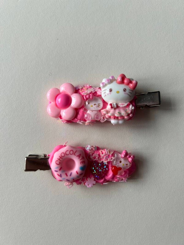 Hello kitty hair clips (one pair)