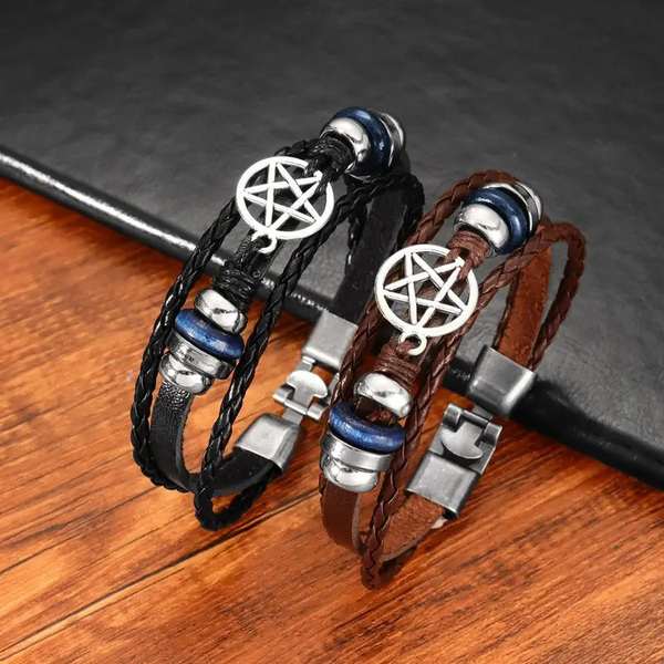 Bracelet cuir PENTACLE