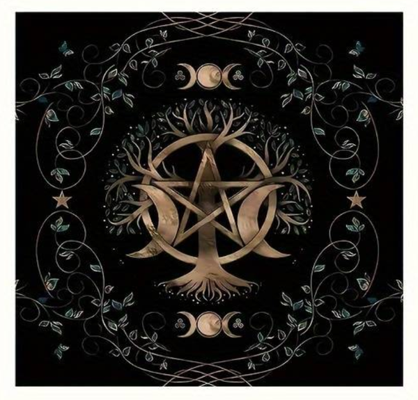 Nappe d'autel PENTAGRAMME TRIPLE LUNE