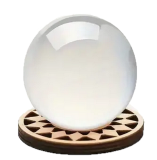Boule de cristal sur socle - 6 cm