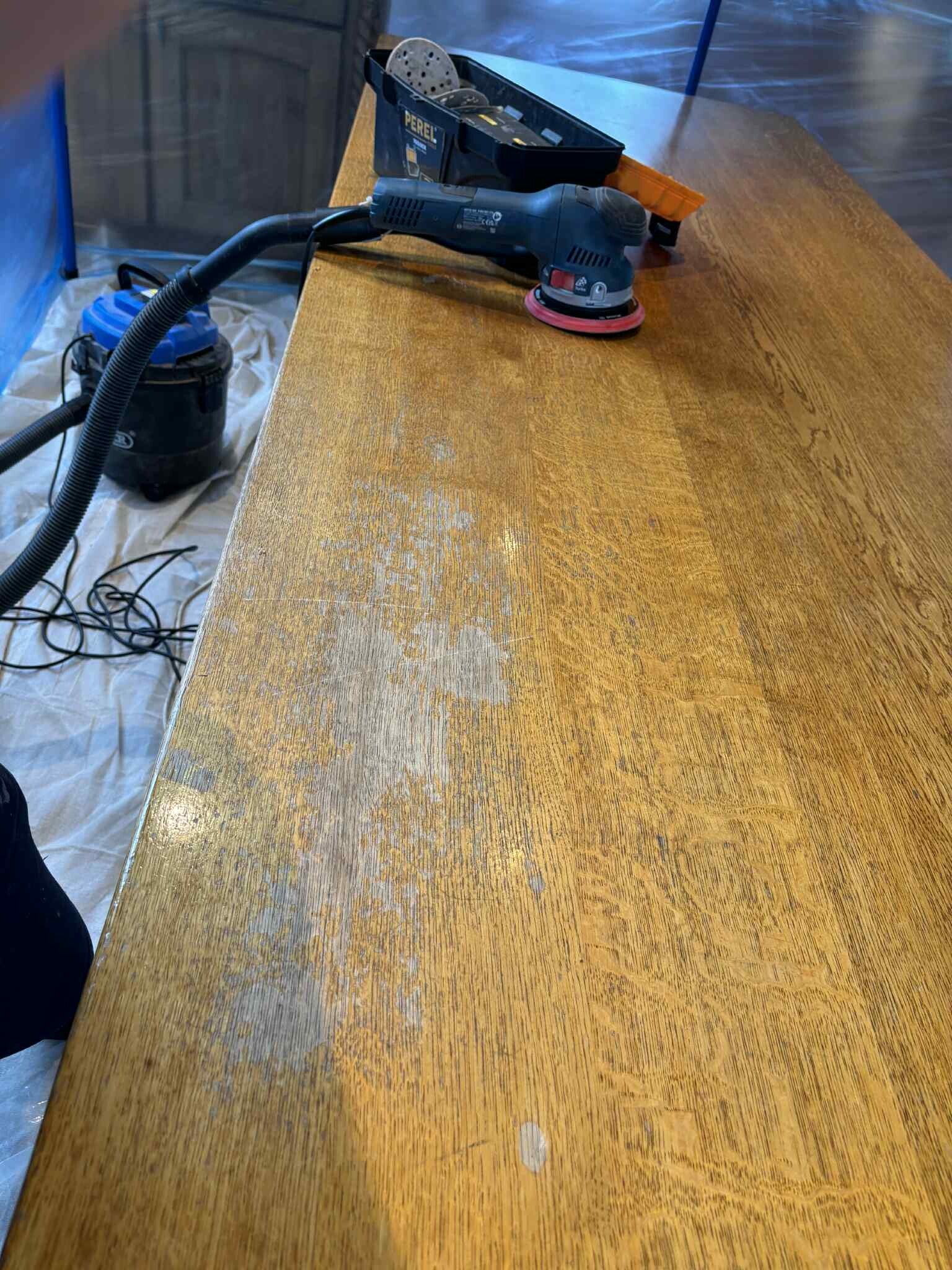 Table during restoration - Hagues restoration