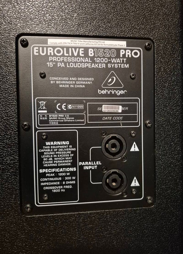 SPEAKER PASSIF EUROLIVE 1520/BEHRINGER 1200WATT