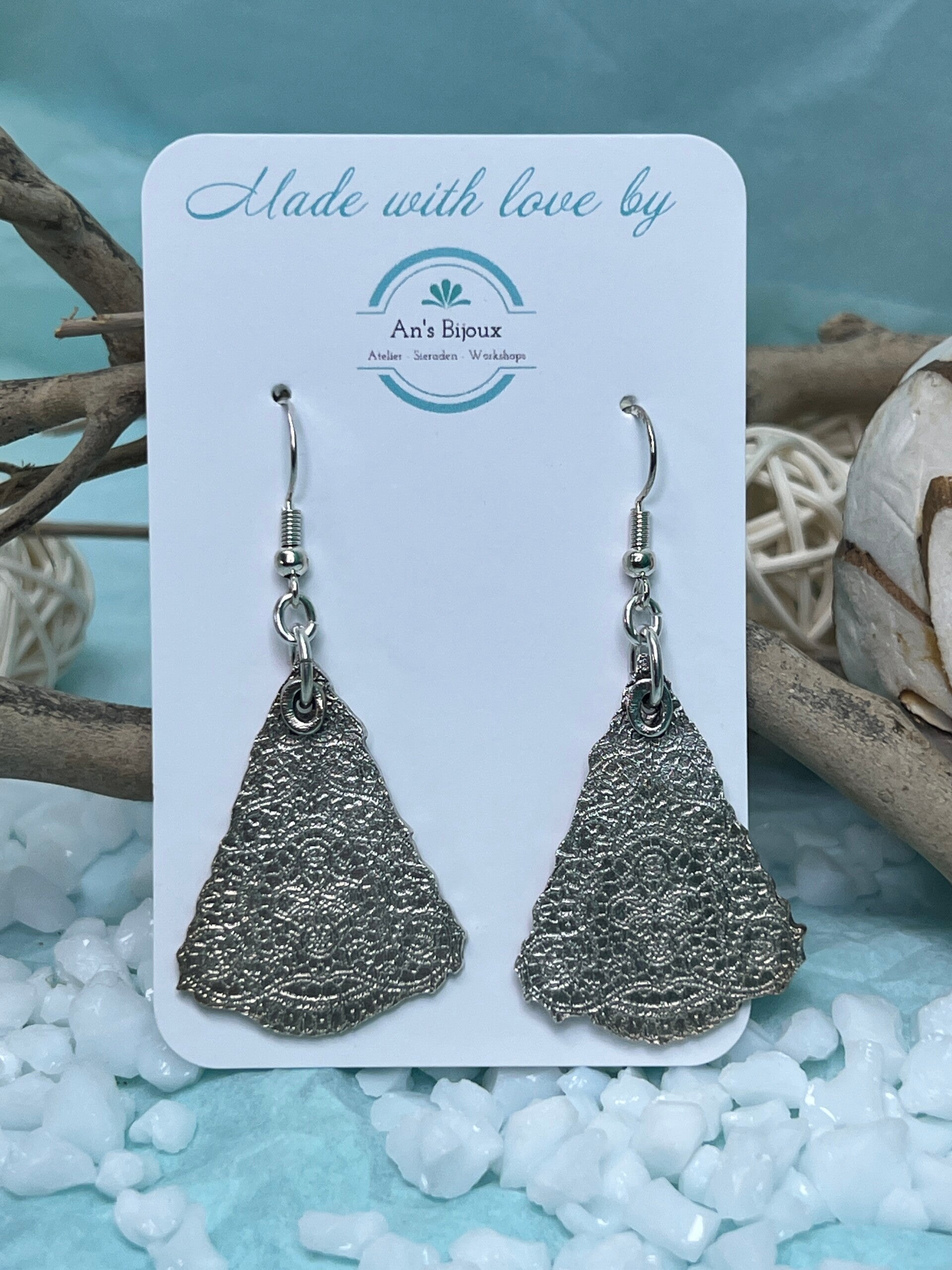 Oorbellen: zilverklei barok