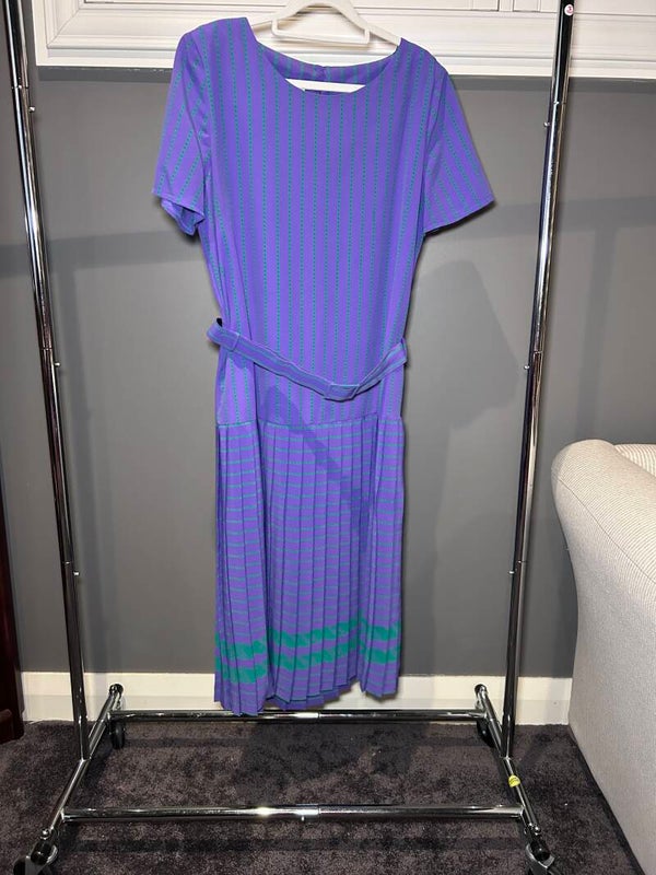 Dolina purple dropped waist dress